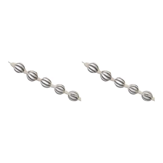 5.5Ft Black & Ivory Fabric Ball String Garlands, 2ct. By Melrose in Ivory/Black | Michaels®
